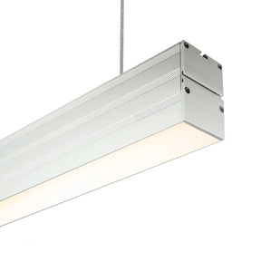 Hangende LED Lichtbalk linear 150cm 48W koppelbaar, 3000K en ophangsysteem
