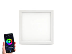 Slim LED Paneel 30x30cm 18W - Instelbare lichtkleur CCT + Kleur (RGB), 6000K en in een