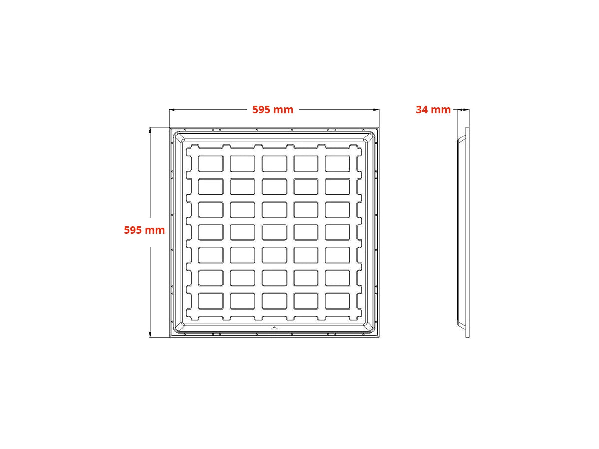 Panneau LED 60x60cm 25W 200lm/W – Driver LED Philips