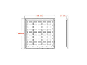 Panneau LED 60x60cm 25W 200lm/W – Driver LED Philips