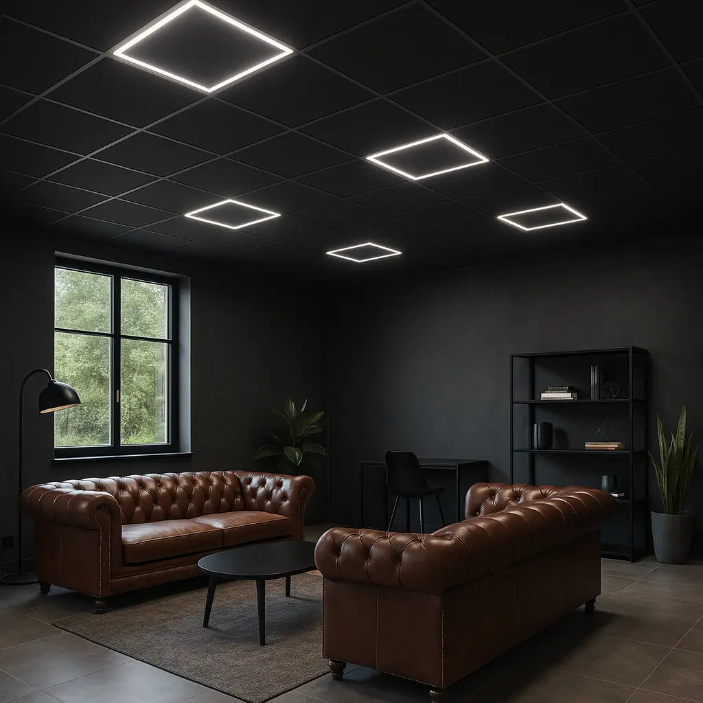 Panneau LED noir Hollow 60x60cm 36W Température de couleur réglable (CCT)