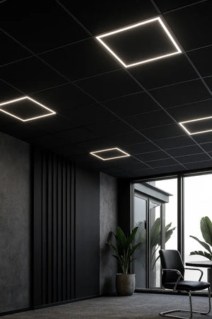 Panneau LED noir Hollow 60x60cm 36W Température de couleur réglable (CCT)