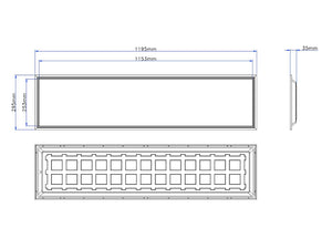 LED Paneel 30x120cm - Zwart - 36W 140lm/W - Backlit - Flikkervrij