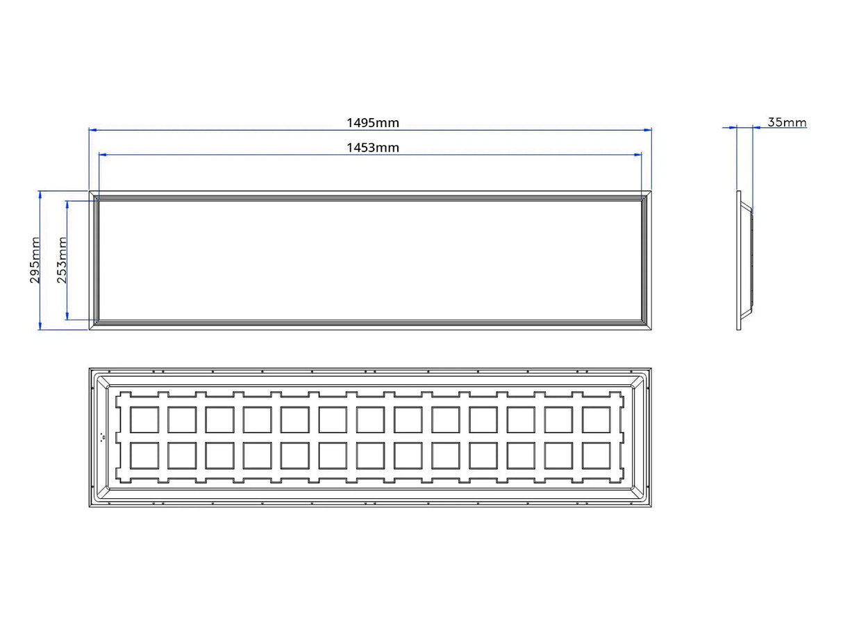 Panneau LED 30x150cm UGR<19 36W 140 lm/W