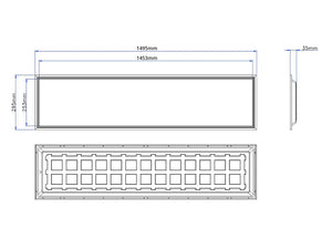 Panneau LED 30x150cm UGR<19 36W 140 lm/W