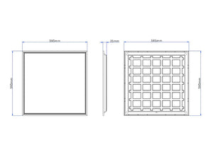 Panneau LED 60x60cm 28W 150lm/W