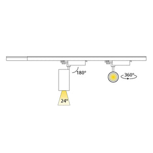 LED Railspot 3 fase 20W CRI>90 met Philips-driver