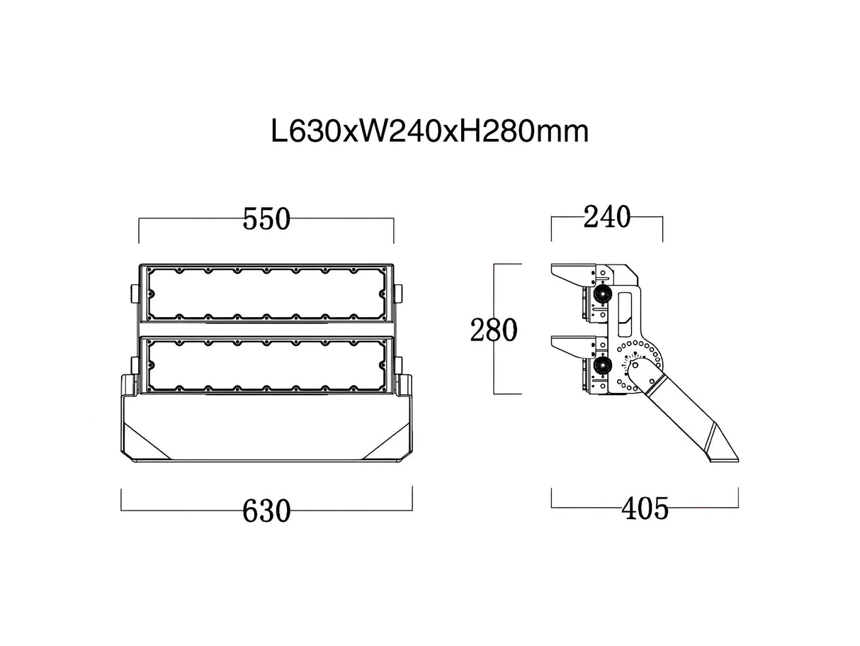 LED Sports Lighting 500W Adjustable Tilt 170lm/W with Philips Driver