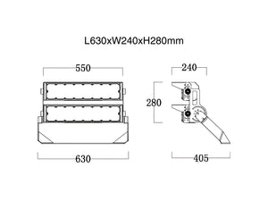 LED Sportfeldbeleuchtung 500W Kippbar 170lm/W mit Philips-Treiber