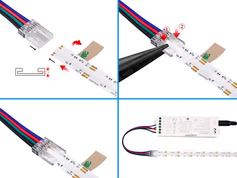 Connecteur COB RGB pour Ruban LED avec Câble | 10mm