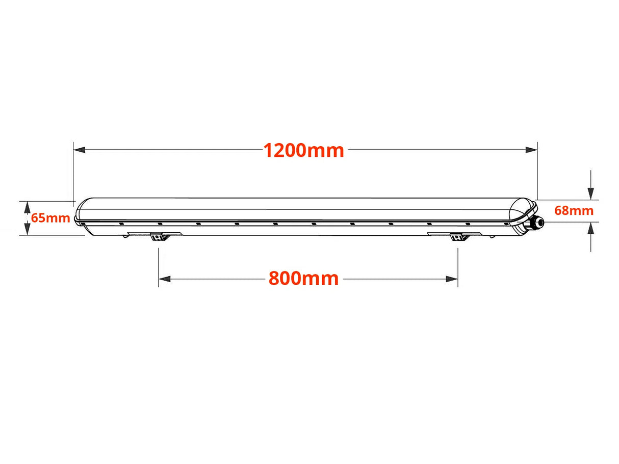 Éclairage LED Tri-proof 120cm 36W IP65 driver Philips 190lm/W