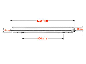 Éclairage LED Tri-proof 120cm 36W IP65 driver Philips 190lm/W