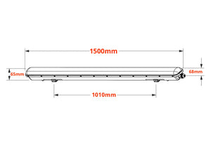Éclairage LED Tri-proof 150cm 50W IP65 driver Philips 190lm/W