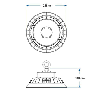 LED UFO Highbay 100W 150lm/W Dimmbarer Sosen LED-Treiber