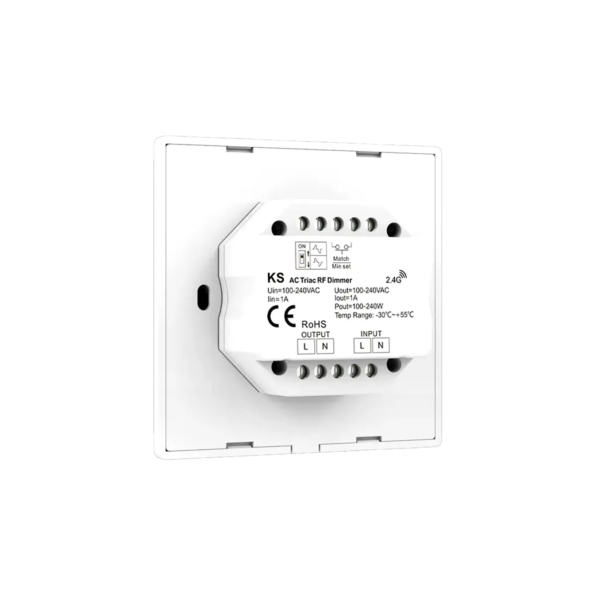 LED Dimmer 200W Triac met draaiknop Wit